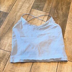 American Eagle Outfitters Lace Trim Cami - Soft Blue